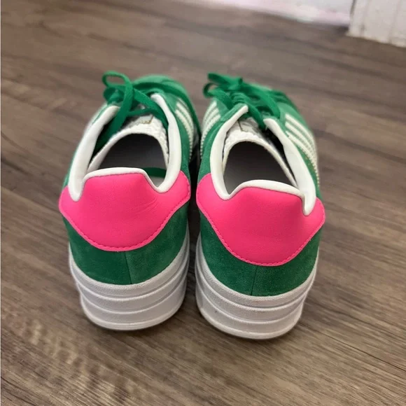 Adidas Gazelle Green and Pink Women's Shoes - Picture 2 of 5